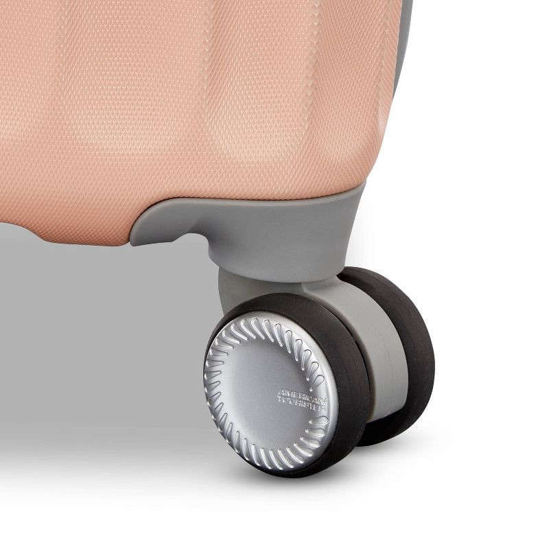 slide 6 of 11, American Tourister Multiply Double Expansion Hardside Carry On Spinner Suitcase - Mellow Peach: ABS Shell, Spinner Wheels, 1 ct