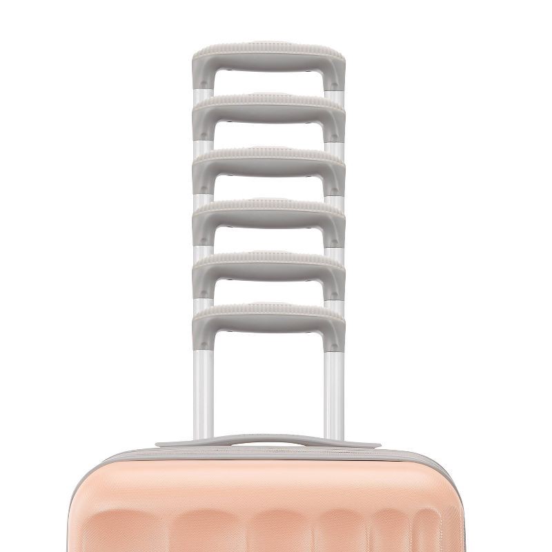 slide 8 of 11, American Tourister Multiply Double Expansion Hardside Carry On Spinner Suitcase - Mellow Peach: ABS Shell, Spinner Wheels, 1 ct
