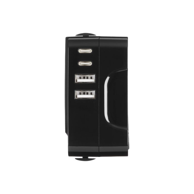 slide 2 of 11, Travel Smart All-in-One Adapter with USB A & C Ports: Black Power Adapter 5V, 17W Output, 1 ct
