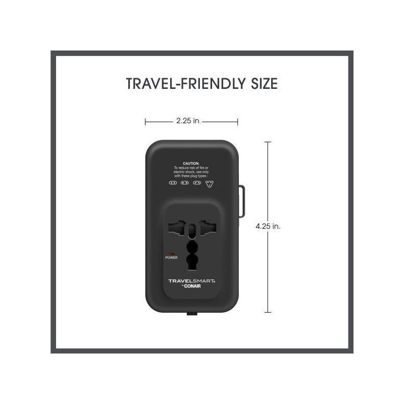 slide 3 of 9, Travel Smart Does-It-All Adapter with Cables & USB-A & C Ports: Chargers, 15W Output, 1 ct