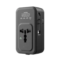 Travel Smart Does-It-All Adapter with Cables & USB-A & C Ports: Chargers, 15W Output