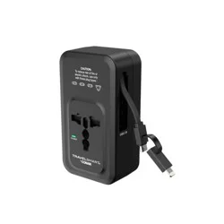 Travel Smart Does-It-All Adapter with Cables & USB-A & C Ports: Chargers, 15W Output