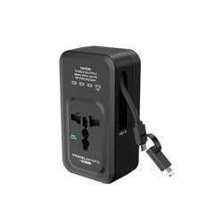 Travel Smart Does-It-All Adapter with Cables & USB-A & C Ports: Chargers, 15W Output