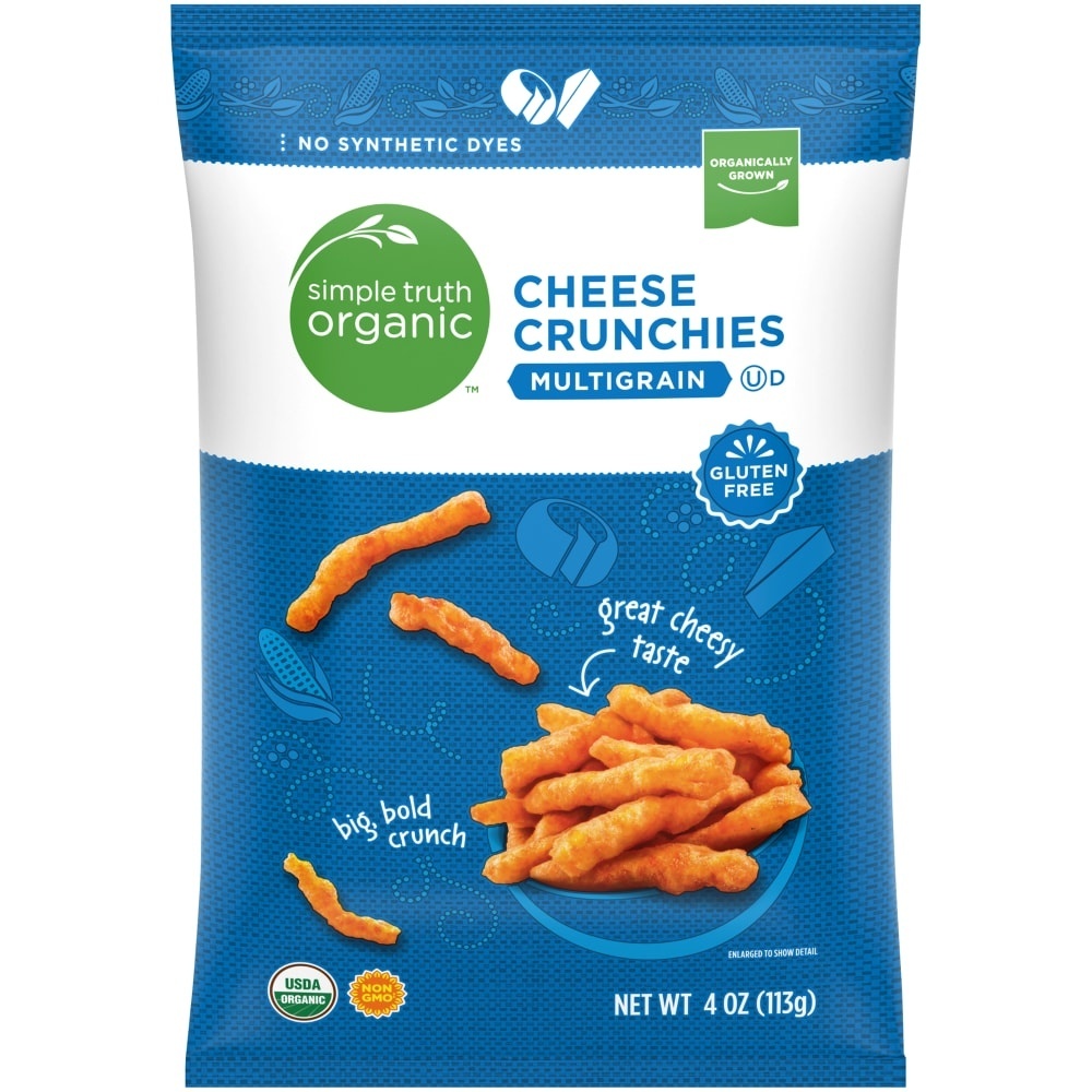 slide 1 of 1, Simple Truth Organic Multigrain Cheese Crunchies, 4 oz