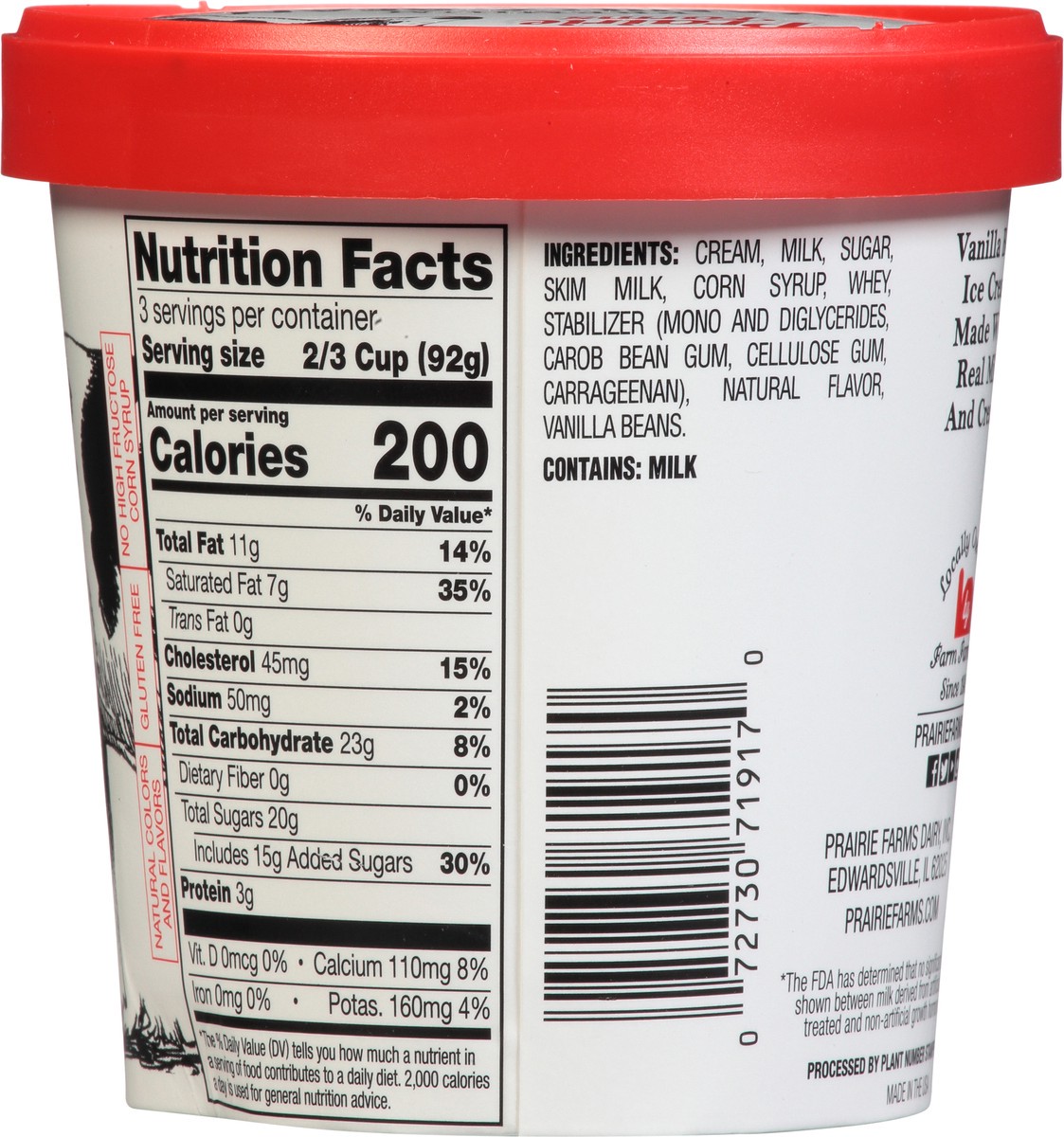 slide 7 of 12, Prairie Farms Premium Vanilla Bean Ice Cream 1 pt Cup\Tub, 1 pint