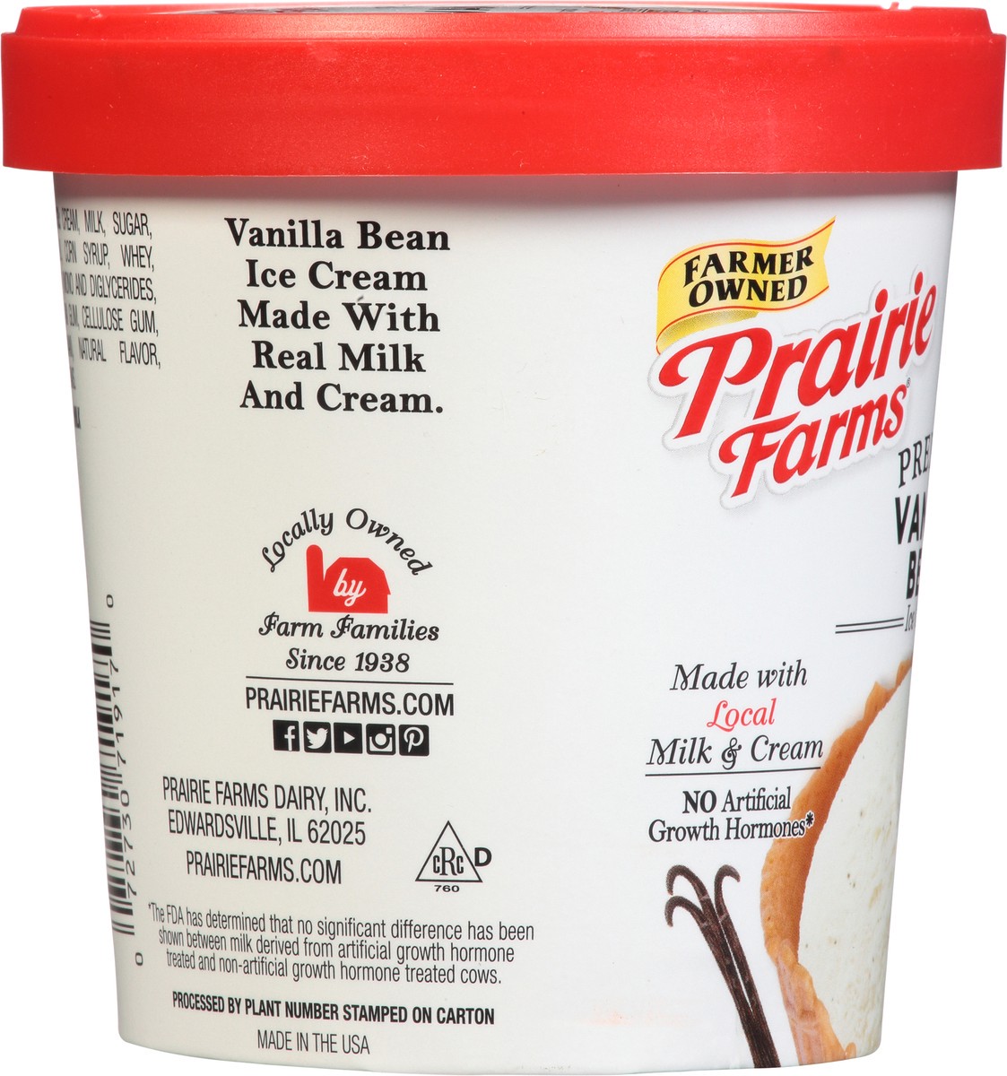 slide 9 of 12, Prairie Farms Premium Vanilla Bean Ice Cream 1 pt Cup\Tub, 1 pint