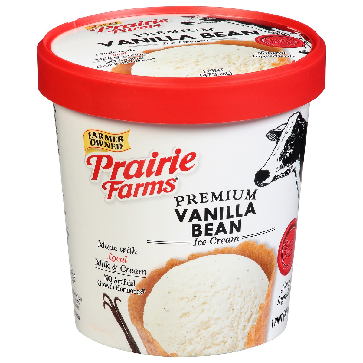 slide 11 of 12, Prairie Farms Premium Vanilla Bean Ice Cream 1 pt Cup\Tub, 1 pint