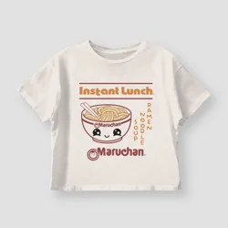 Girls' Maruchan Ramen Boxy Short Sleeve Graphic T-Shirt - Off White M