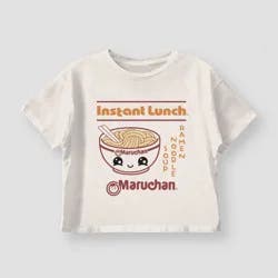 Girls' Maruchan Ramen Boxy Short Sleeve Graphic T-Shirt - Off White M