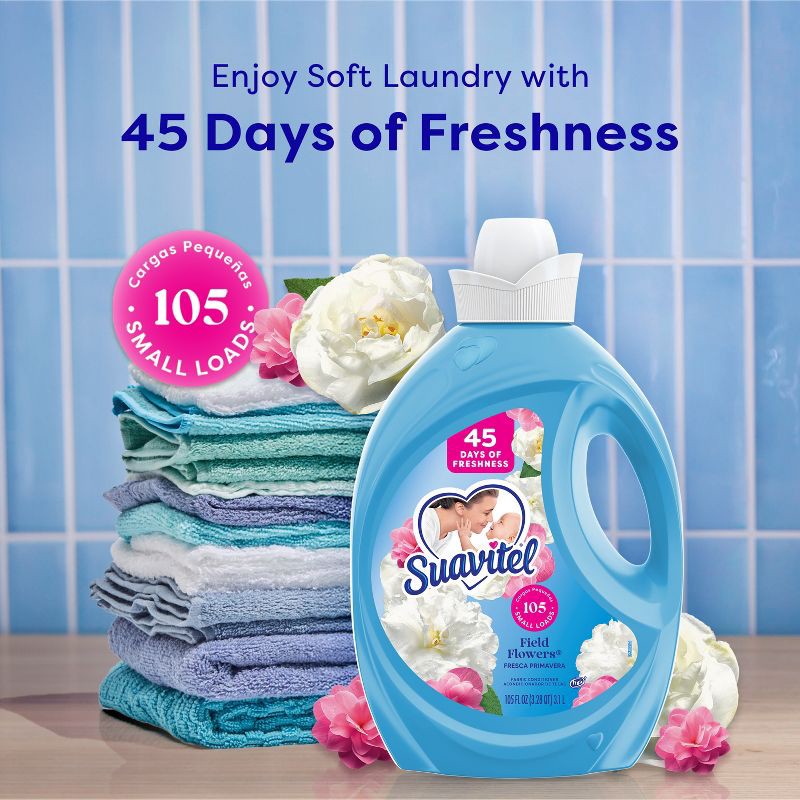 slide 4 of 13, Suavitel Liquid Fabric Softener and Conditioner - Field Flowers - 105 fl oz, 105 fl oz