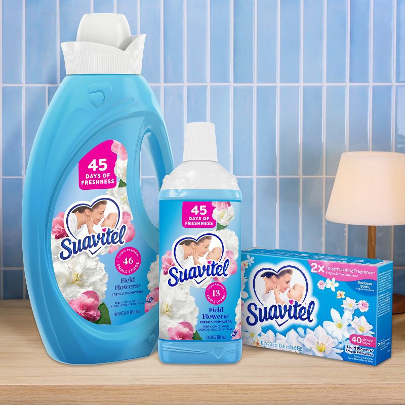 slide 8 of 13, Suavitel Liquid Fabric Softener and Conditioner - Field Flowers - 105 fl oz, 105 fl oz