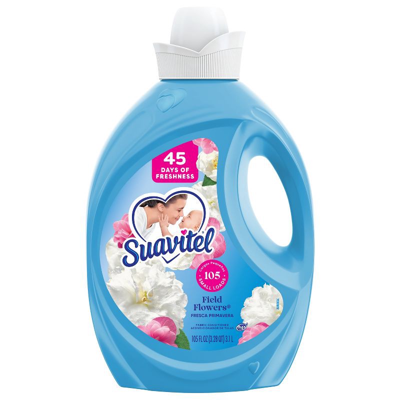 slide 9 of 13, Suavitel Liquid Fabric Softener and Conditioner - Field Flowers - 105 fl oz, 105 fl oz