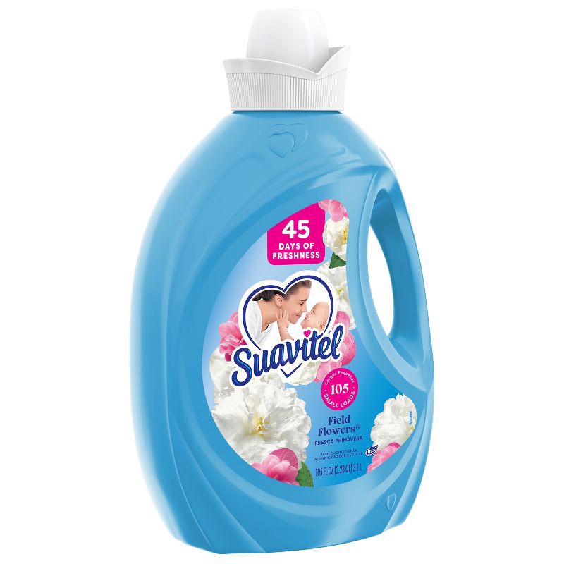 slide 11 of 13, Suavitel Liquid Fabric Softener and Conditioner - Field Flowers - 105 fl oz, 105 fl oz