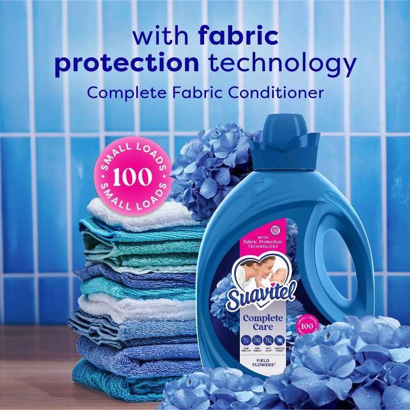 slide 4 of 14, Suavitel Complete Liquid Fabric Softener and Conditioner - Field Flowers - 100 fl oz, 100 fl oz
