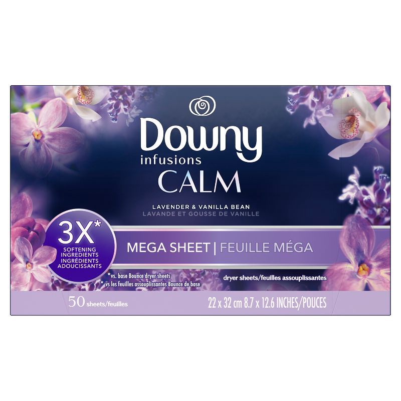 slide 2 of 12, Downy Infusions Calm Dryer Sheets - 50ct, 50 ct
