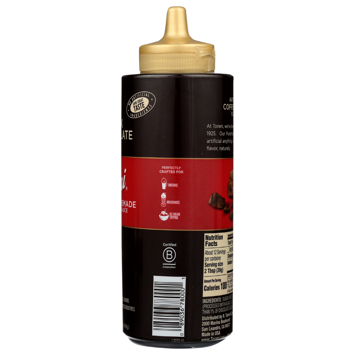 slide 2 of 5, Torani Dark Chocolate Puremade Sauce - 16.5 oz, 16.5 oz