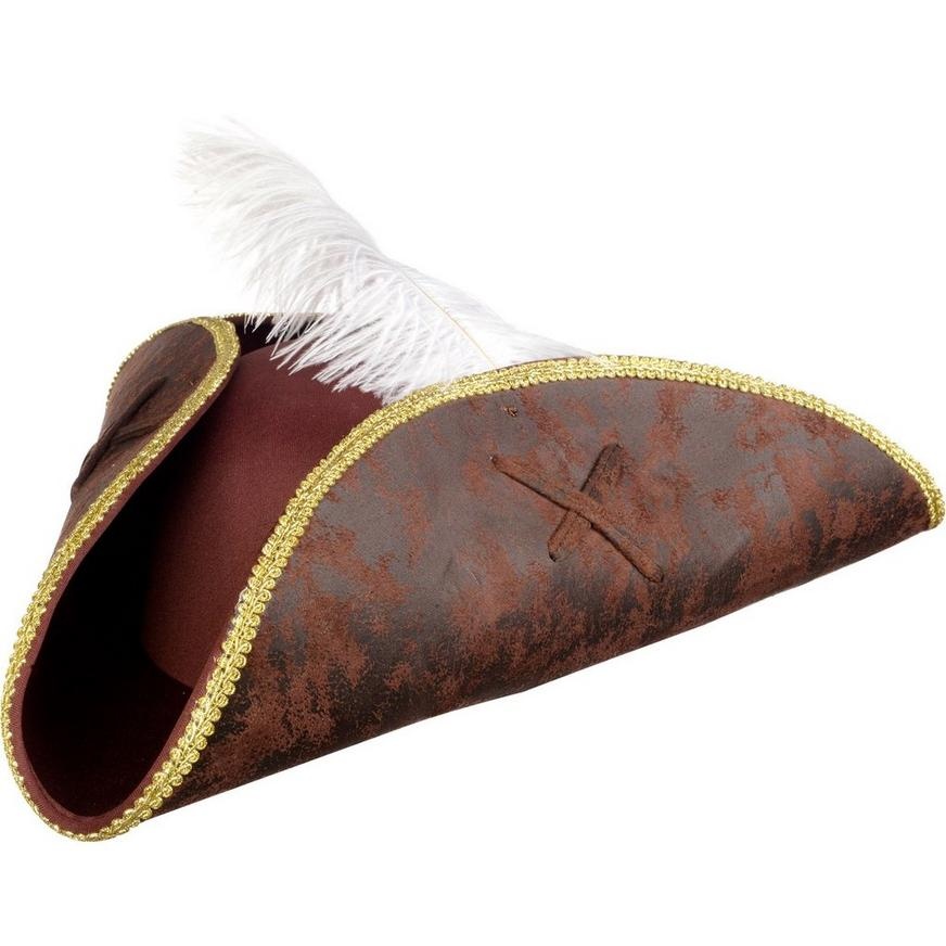 slide 1 of 1, Party City Brown Tricorn Pirate Hat, 1 ct