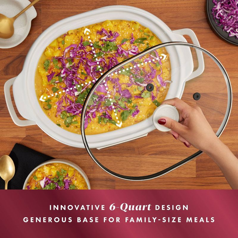 slide 4 of 6, Crock-Pot 6qt Programmable Slow Cooker with Sous Vide - Oat Milk Ivory: Digital Timer, Automatic Shut-Off, 280W, 6 qt