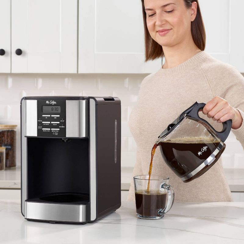 slide 6 of 6, Mr. Coffee 12-Cup Programable Coffee Maker Black/Stainless Steel: Drip, Automatic Shut-Off, Dishwasher-Safe Parts, 1 ct
