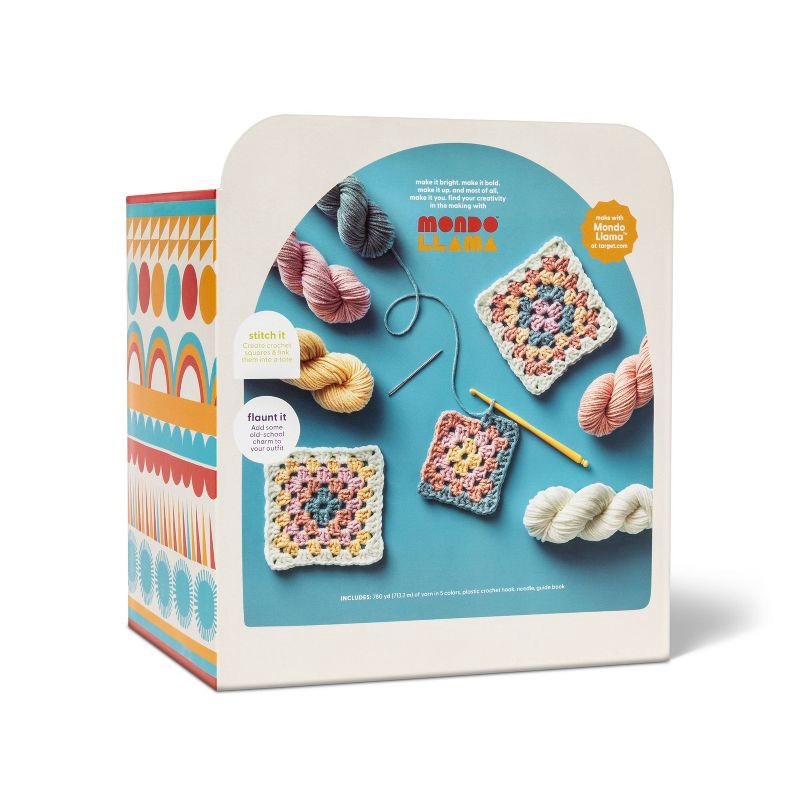 slide 3 of 4, DIY Crochet Tote Bag Kit - Mondo Llama™: Craft Activity Kit with Yarn & Tools for Crochet Bag Ideas, 1 ct