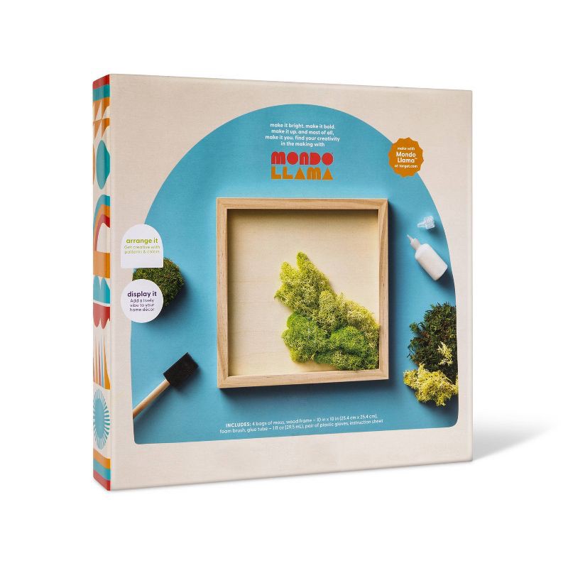 slide 3 of 4, Preserved Moss Art Wood Craft Kit - Mondo Llama™, 1 ct