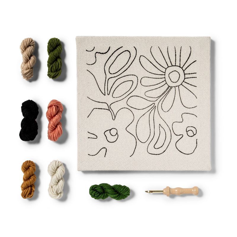 slide 2 of 4, Punch Needling Canvas Kit - Mondo Llama™: Needle Punch Craft Kit for Adults, Includes Yarn & Needle, Art & Design Theme, 1 ct