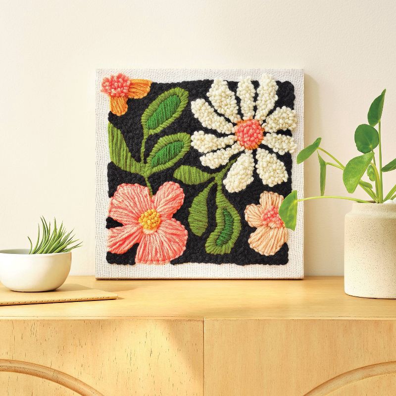 slide 4 of 4, Punch Needling Canvas Kit - Mondo Llama™: Needle Punch Craft Kit for Adults, Includes Yarn & Needle, Art & Design Theme, 1 ct