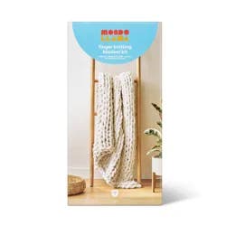 Large Knit Blanket Craft Kit Cream - Mondo Llama™: Finger Knitting Yarn DIY Art Kit for Adults