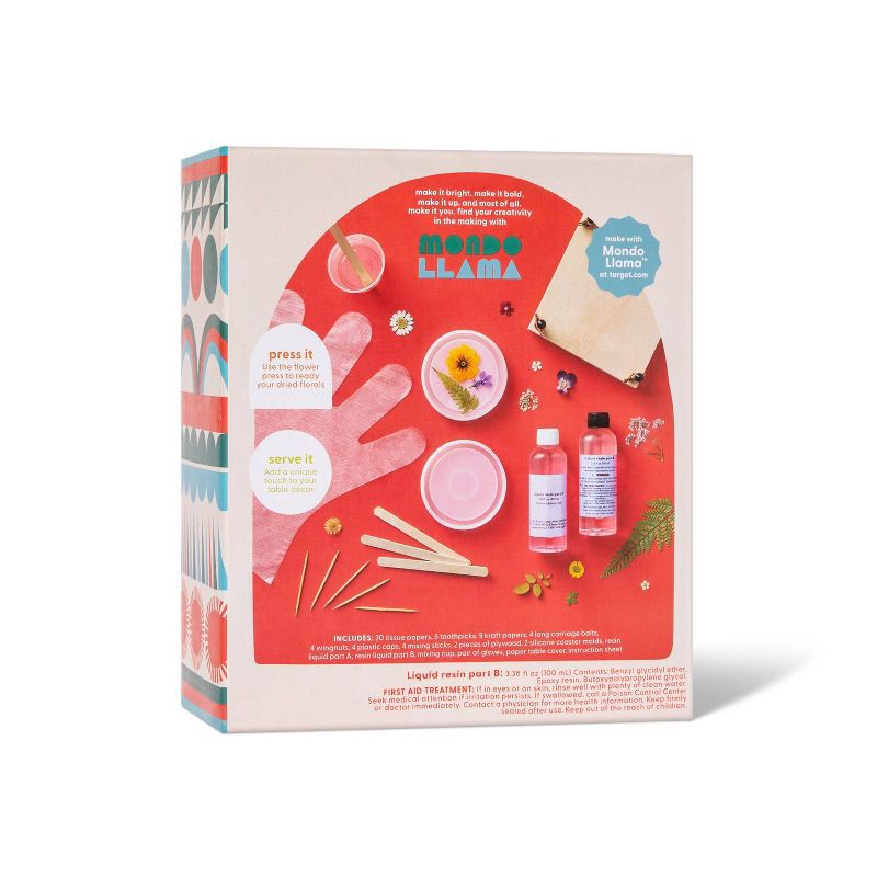 slide 3 of 4, Pressed Flowers Resin Coaster DIY Art Kit - Mondo Llama™: Dried Flower Craft, Resin for Making Coasters, Adult Craft Kit, 1 ct