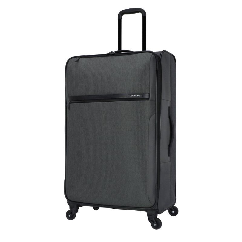 slide 3 of 8, Skyline Softside Large Checked Spinner Suitcase - Gray Heather, 1 ct