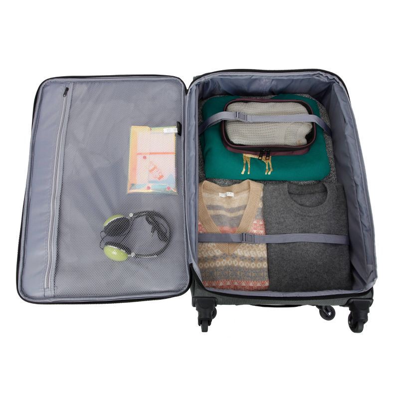 slide 8 of 8, Skyline Softside Large Checked Spinner Suitcase - Gray Heather, 1 ct