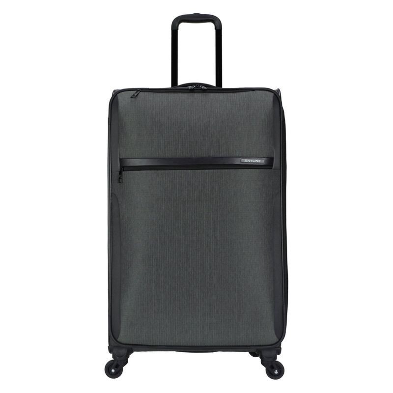 slide 1 of 8, Skyline Softside Large Checked Spinner Suitcase - Gray Heather, 1 ct