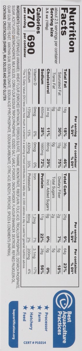 slide 9 of 9, Tastee Choice Jumbo Oven Crispy Butterfly Shrimp 9 oz, 9 oz