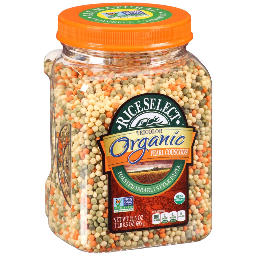 slide 2 of 8, RiceSelect Organic Pearl Couscous - Tri-Color, 24.5 oz