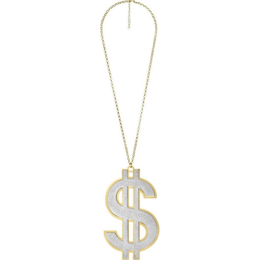 slide 1 of 1, Party City Glitter Super Dollar Sign Necklace, 1 ct