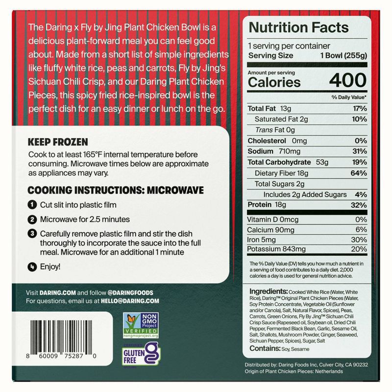 slide 3 of 3, Daring Foods Inc. Daring Bowl Plant Chicken Chili - 9 OZ, 9 oz