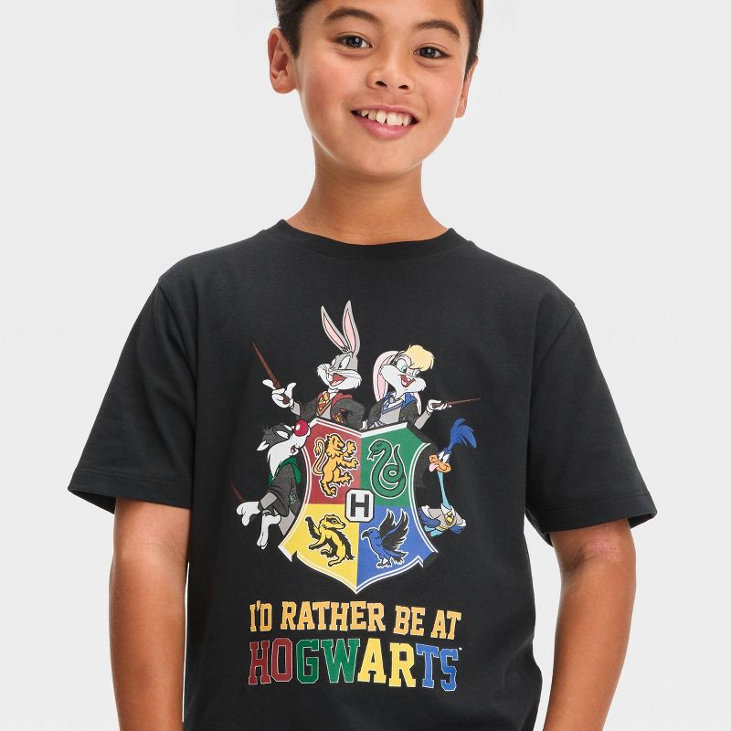slide 2 of 3, Boys' Warner Bros. 100th Anniversary Harry Potter Short Sleeve Graphic T-Shirt - Black S, 1 ct