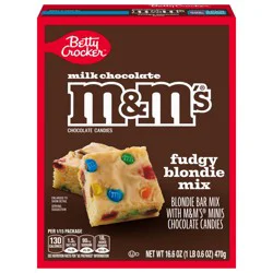 Betty Crocker Fudgy Blondie Bar Mix with M&M's Mini Chocolate Candies, 16.6 oz