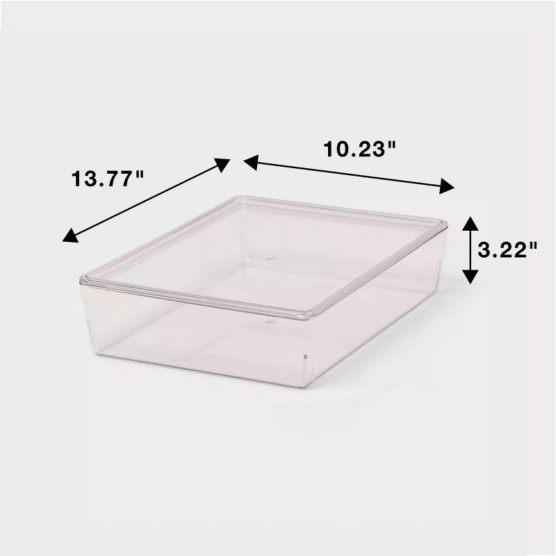 slide 5 of 5, 6L Stacking Clear Bin with Lid - Brightroom™: PET Material, Stackable Storage for Crafts & Cleaning Supplies, 6 liter