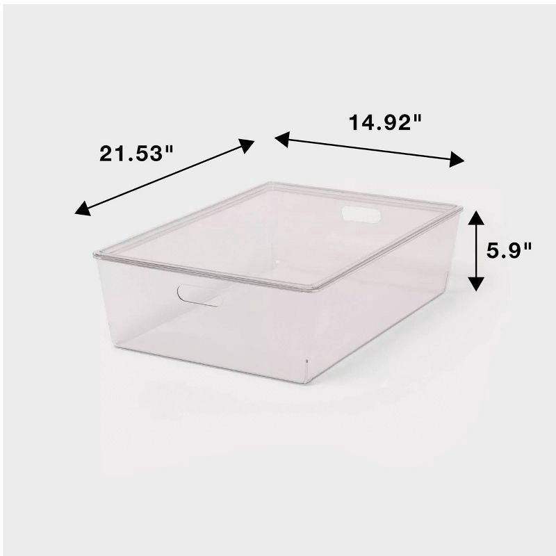 slide 5 of 5, 26L Stacking Clear Bin with Lid - Brightroom™: Plastic, Stackable, Universal Storage, 21.53" x 14.92" x 5.9", 26 liter