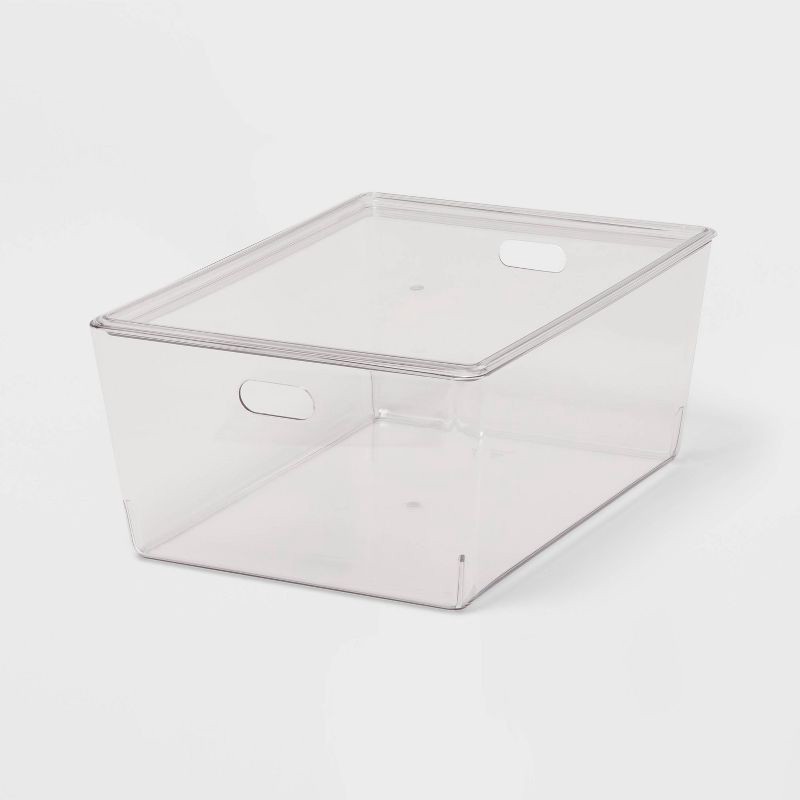 slide 1 of 5, 11L Stacking Clear Bin with Lid - Brightroom™, 11 liter