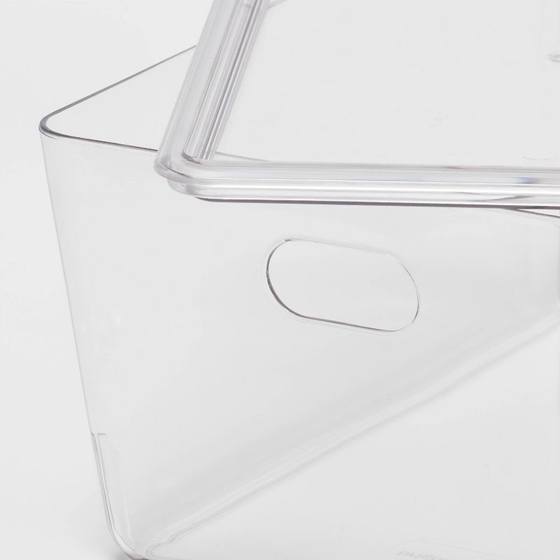 slide 3 of 5, 4L Stacking Clear Bin with Lid - Brightroom™: PET, Lidded, Stackable, Universal Storage, 10.15"x6.81"x4.52", 4 liter