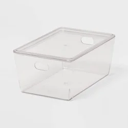 4L Stacking Clear Bin with Lid - Brightroom™: PET, Lidded, Stackable, Universal Storage, 10.15"x6.81"x4.52"
