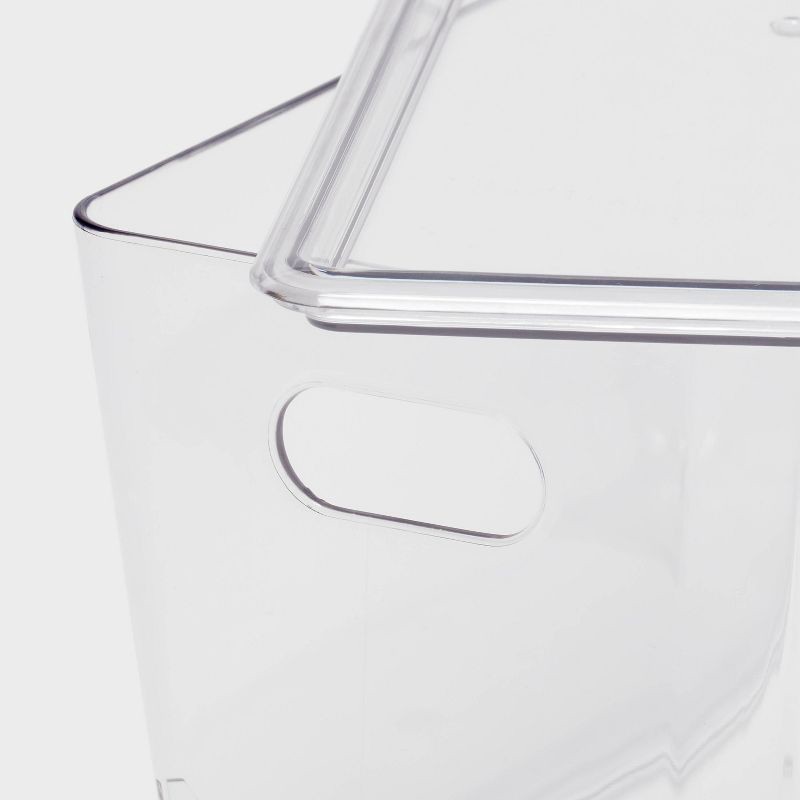 slide 3 of 5, 5L Stacking Clear Bin with Lid - Brightroom™: PET, Stackable, Universal Storage, Handles, 13.77" x 5.11", 5 liter