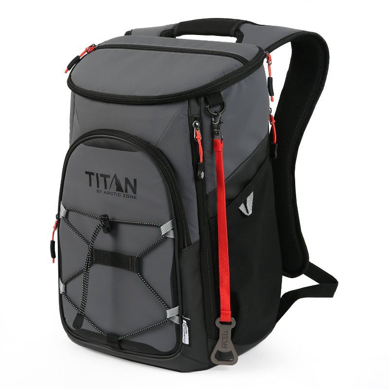 slide 2 of 18, Titan by Arctic Zone 16qt Eco Backpack Cooler with Ice Walls - Sharkskin Gray, 16 qt