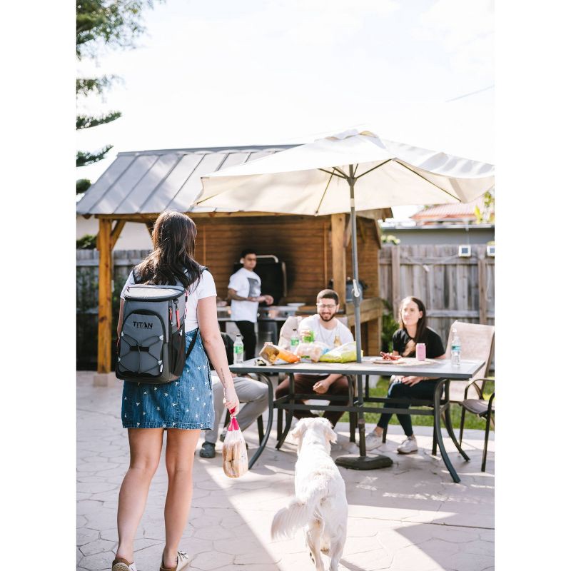 slide 13 of 18, Titan by Arctic Zone 16qt Eco Backpack Cooler with Ice Walls - Sharkskin Gray, 16 qt