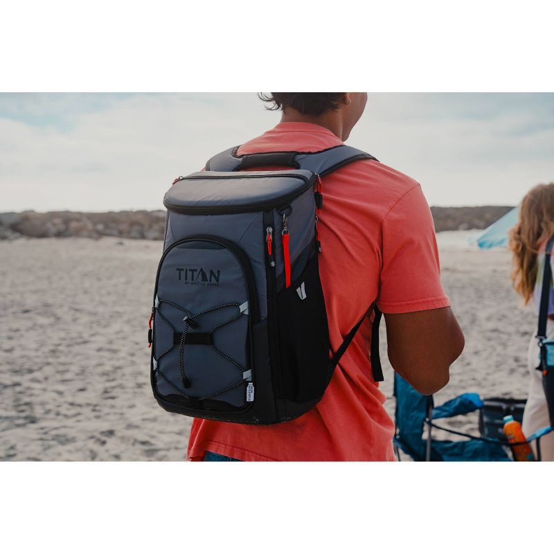 slide 17 of 18, Titan by Arctic Zone 16qt Eco Backpack Cooler with Ice Walls - Sharkskin Gray, 16 qt
