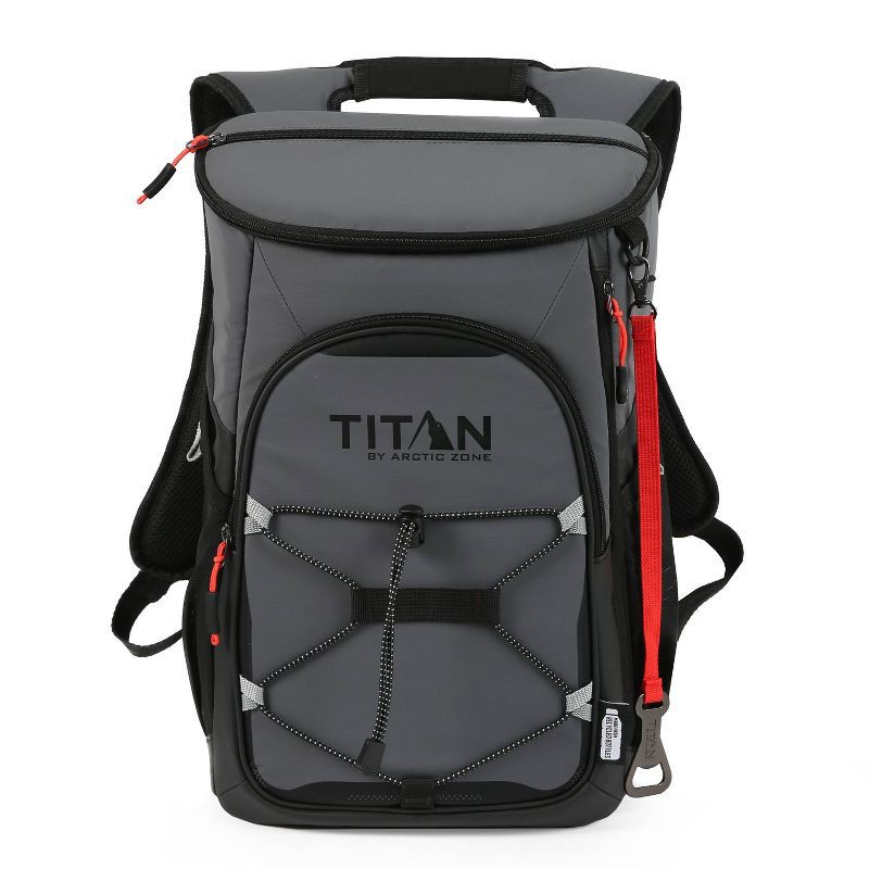 slide 4 of 18, Titan by Arctic Zone 16qt Eco Backpack Cooler with Ice Walls - Sharkskin Gray, 16 qt