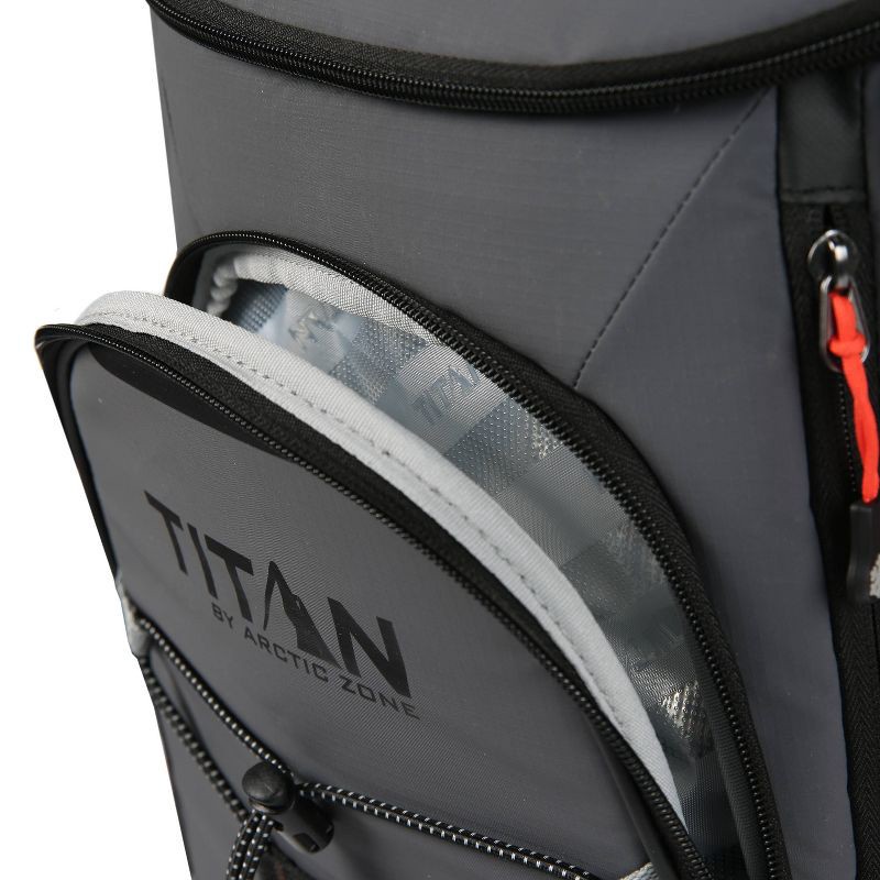 slide 6 of 13, Titan by Arctic Zone 16qt Eco Backpack Cooler with Ice Walls - Sharkskin Gray, 16 qt