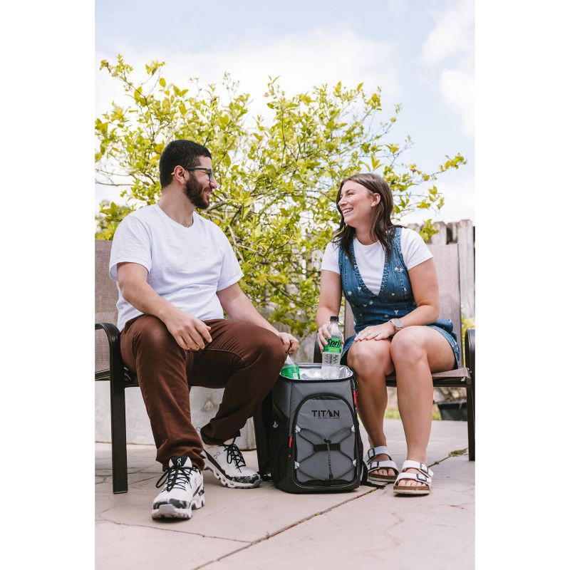slide 7 of 18, Titan by Arctic Zone 16qt Eco Backpack Cooler with Ice Walls - Sharkskin Gray, 16 qt